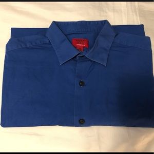 CAMISA ALFANI SLIM FIT STRETCH (M) COLOR AZUL